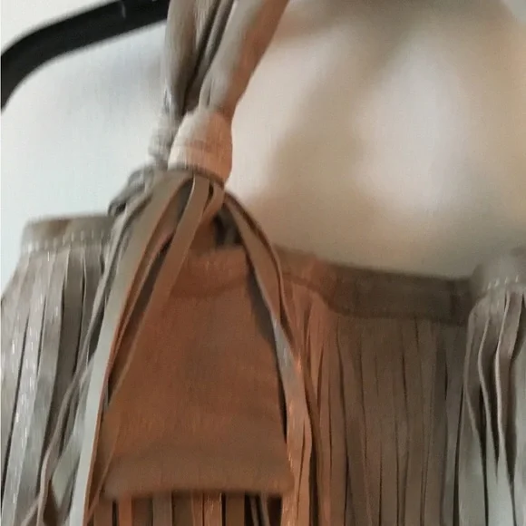 B Markowsky taupe fringed leather bag - Picture 3 of 9